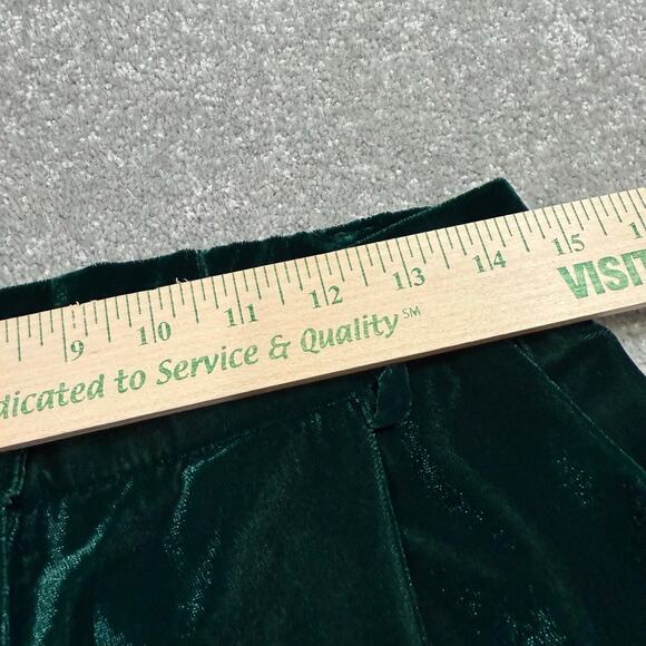 Gibson Latimer NWT Velvet Trousers Emerald Green High Rise Wide Leg 8 Holidays - Picture 13 of 15